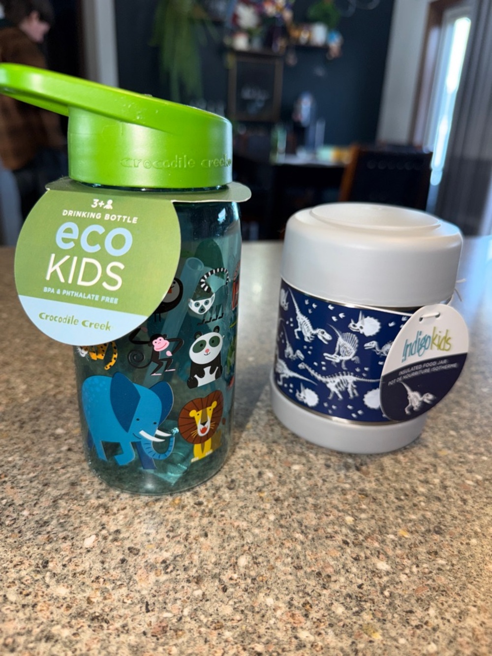 Crocodile Creek Eco Kids Green Animal Water Bottle and thermos
